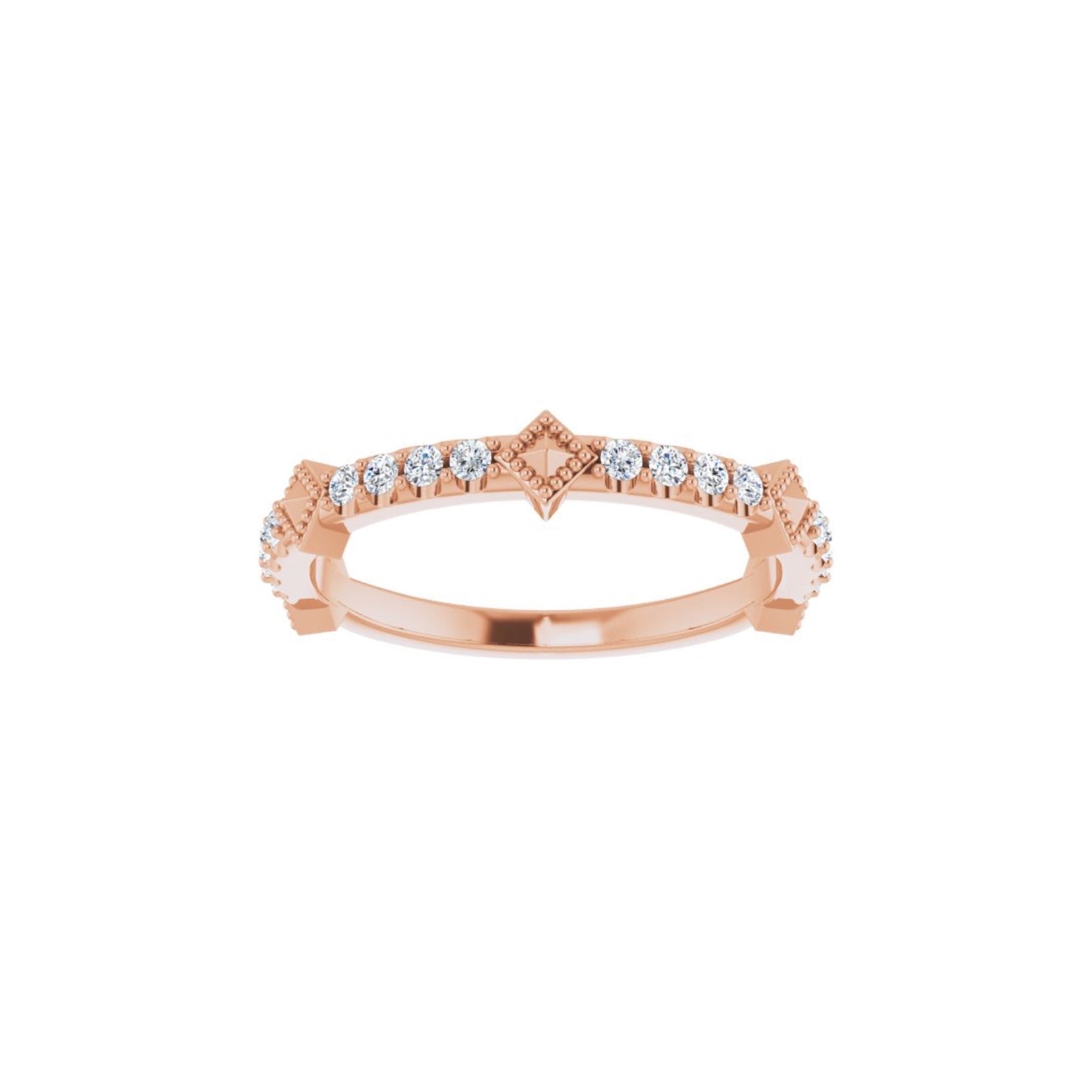 14k Faridah Diamond Stackable Ring - YAREMA JEWELRY