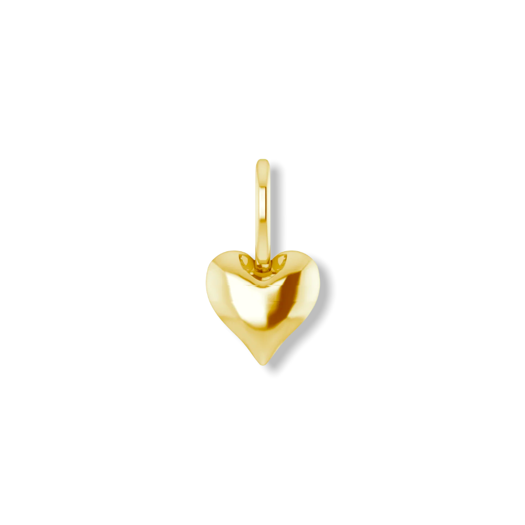 14k Gold Puffy Heart Charm - YAREMA JEWELRY