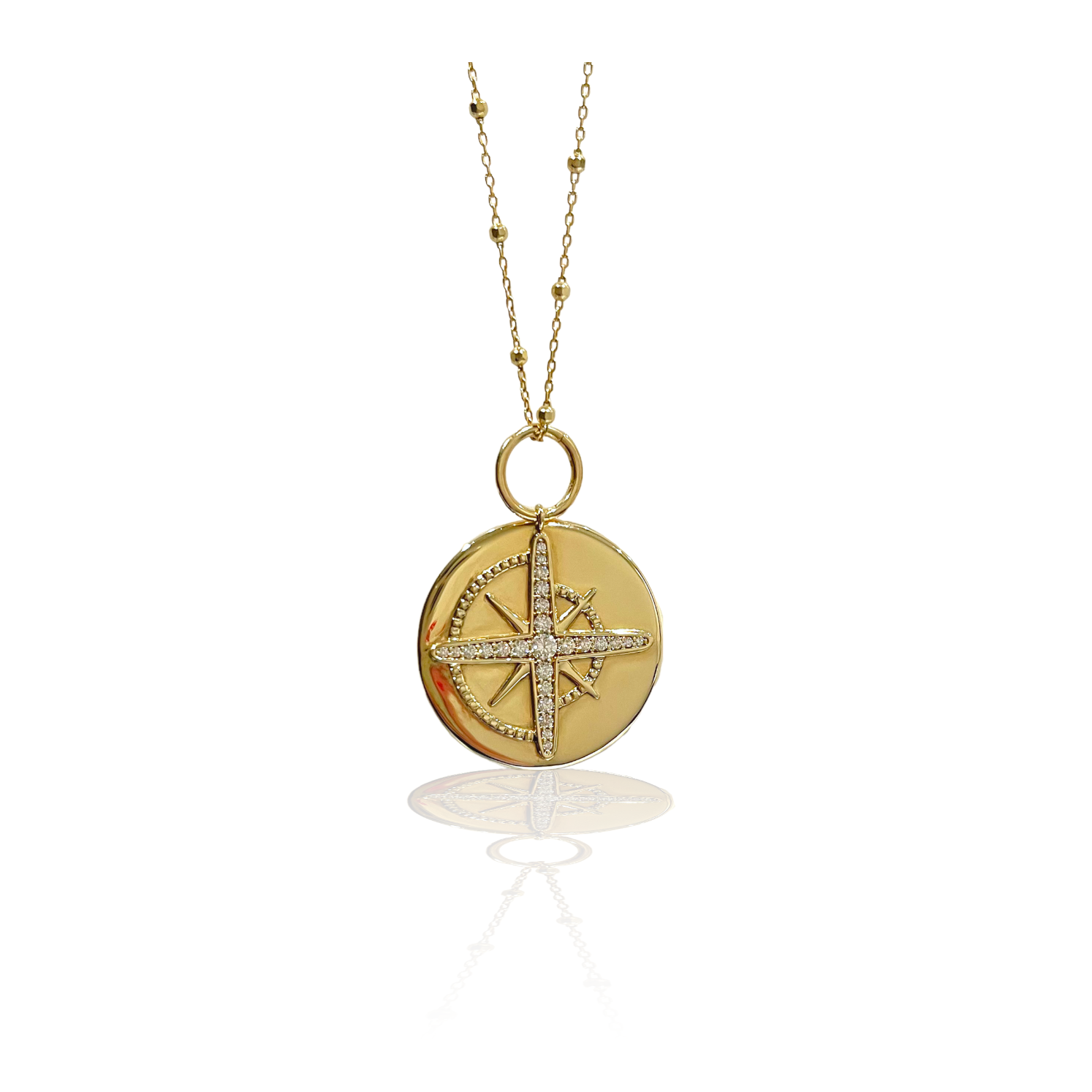 North Star Diamond Necklace on a white background