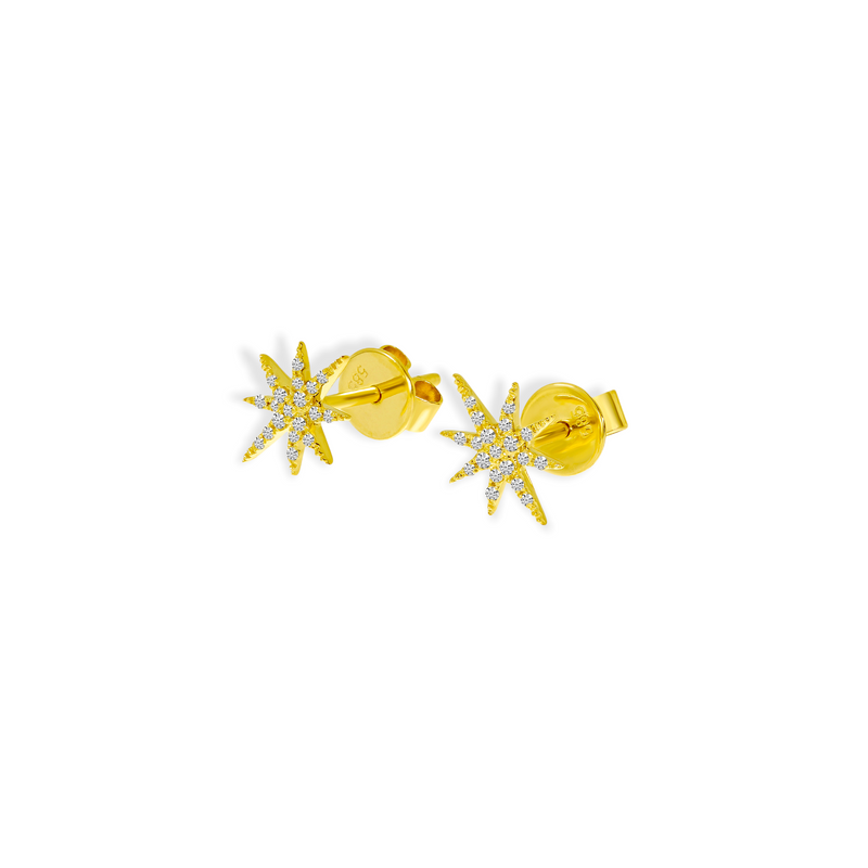14k Diamond Starburst Earrings - YAREMA JEWELRY