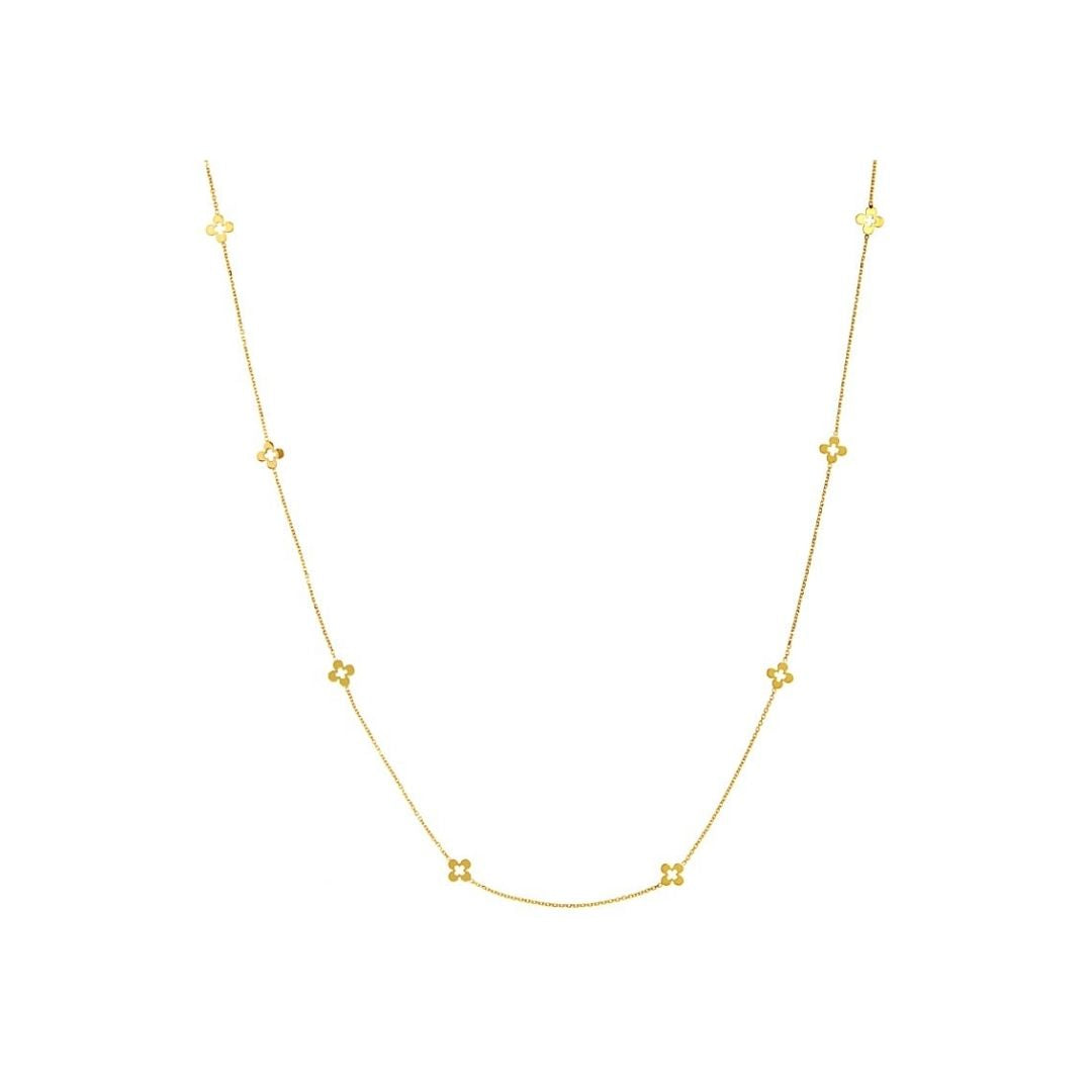 14k Gold Clover Necklace - YAREMA JEWELRY