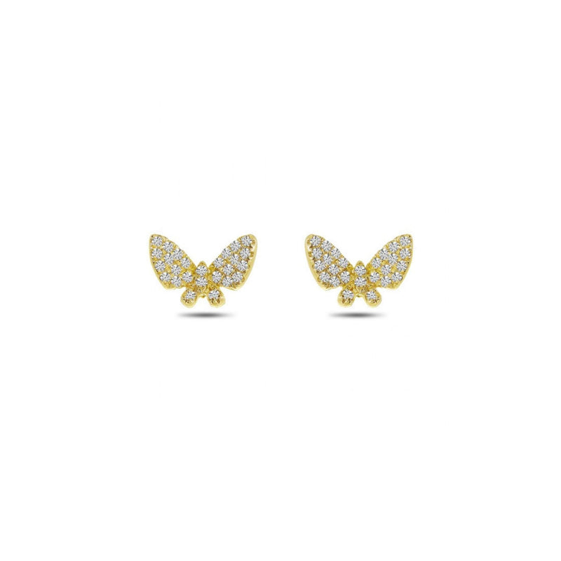 14k Diamond Butterfly Earrings - YAREMA JEWELRY