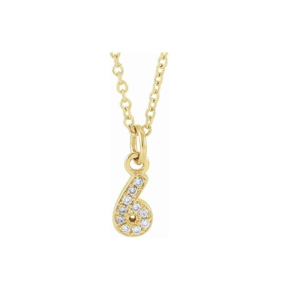 14k Petite Number Necklace - YAREMA JEWELRY