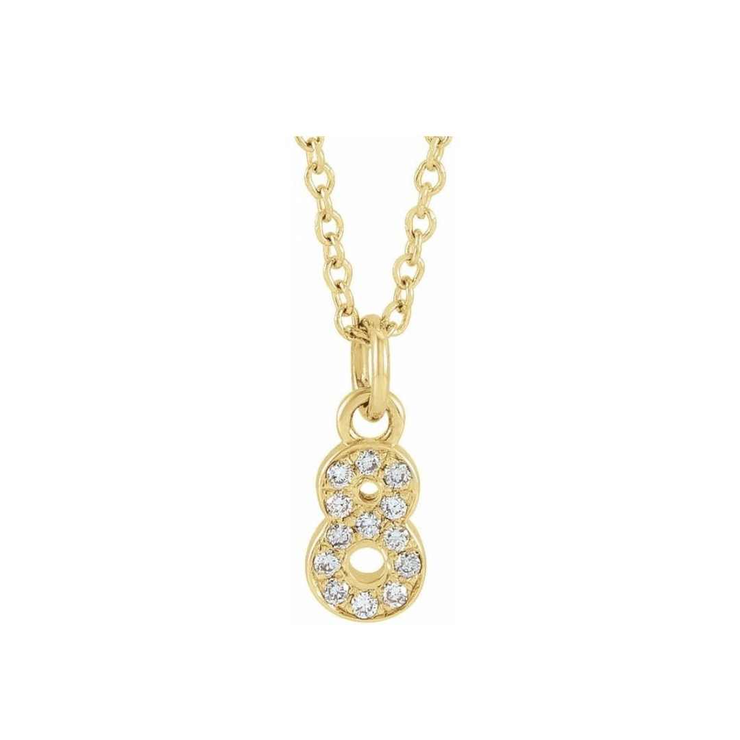 14k Petite Number Necklace - YAREMA JEWELRY