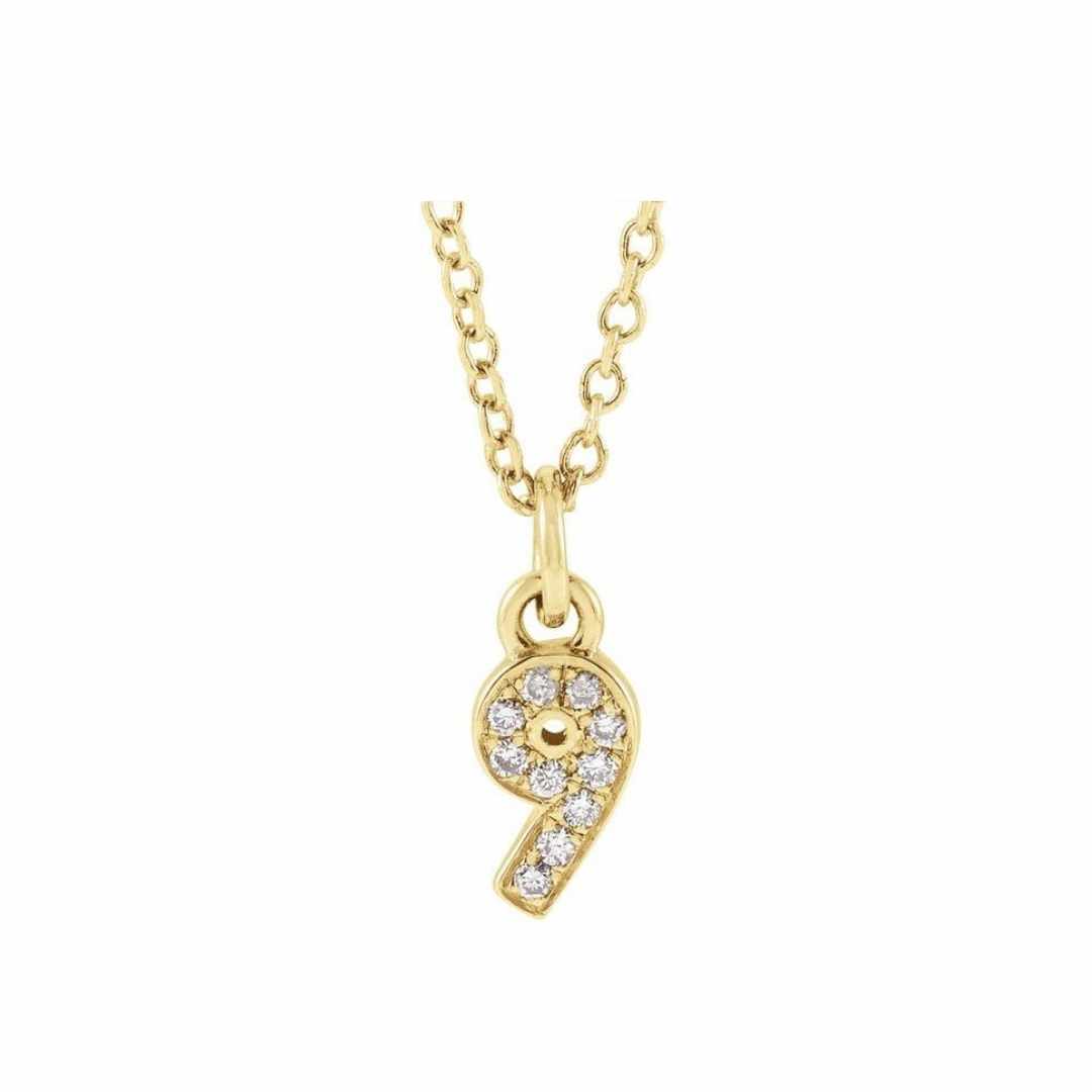 14k Petite Number Necklace - YAREMA JEWELRY