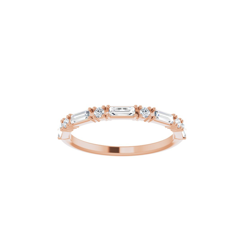 14k Rose Gold Baguette Diamond Ring - YAREMA JEWELRY