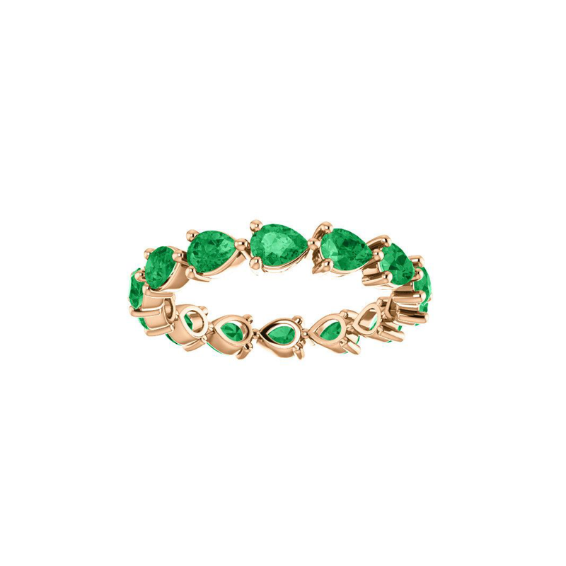 18k Gold Emerald Pear Ring - YAREMA JEWELRY