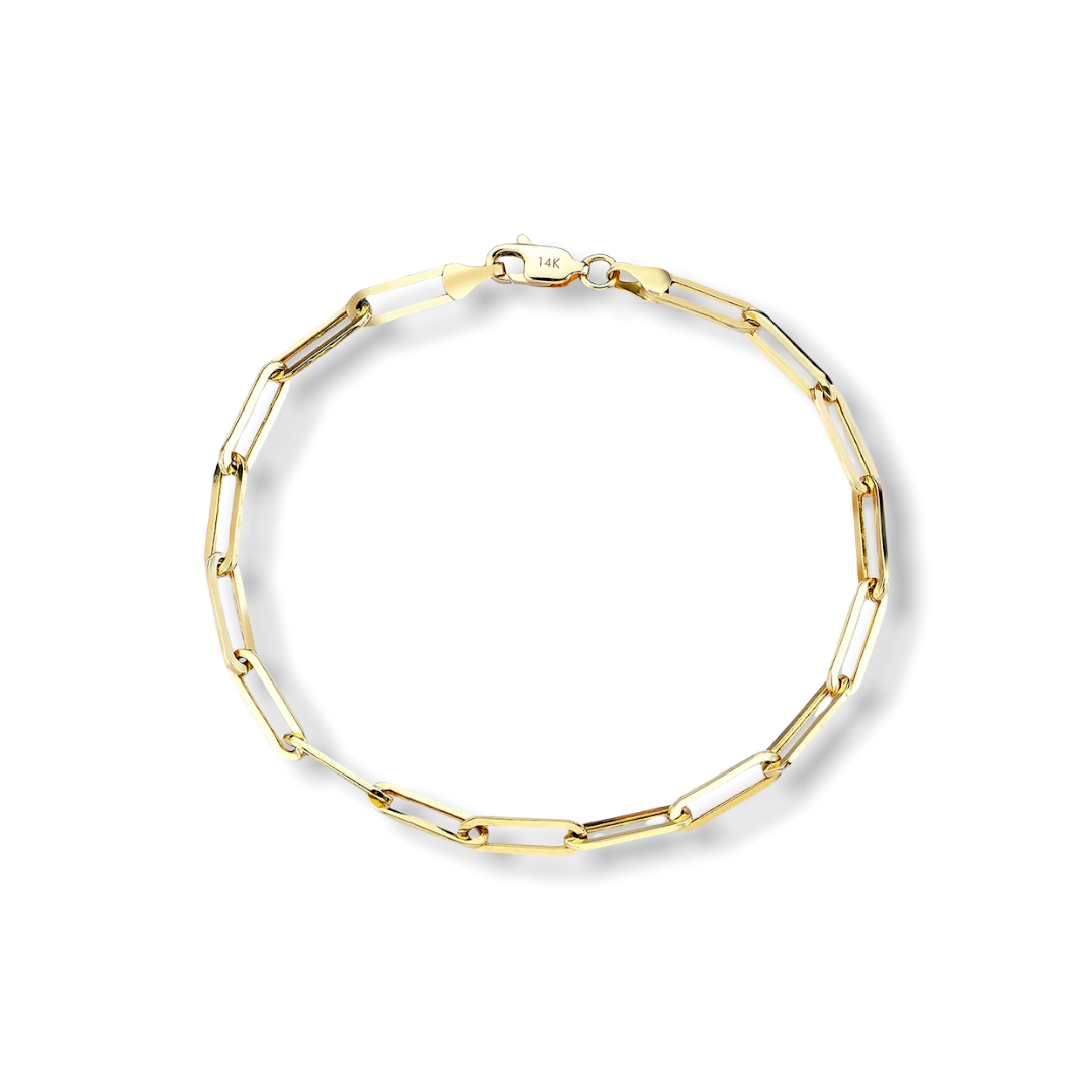 14k Flat Link Chain Bracelet - YAREMA JEWELRY