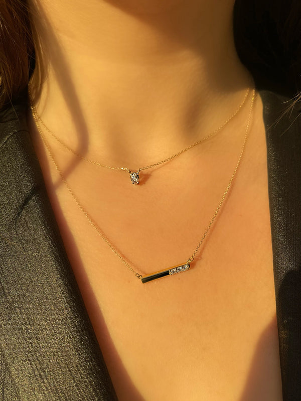 Pear Diamond Solitaire Necklace