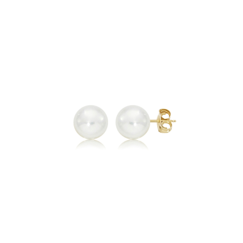 14k Gold Pearl Stud Earrings - YAREMA JEWELRY