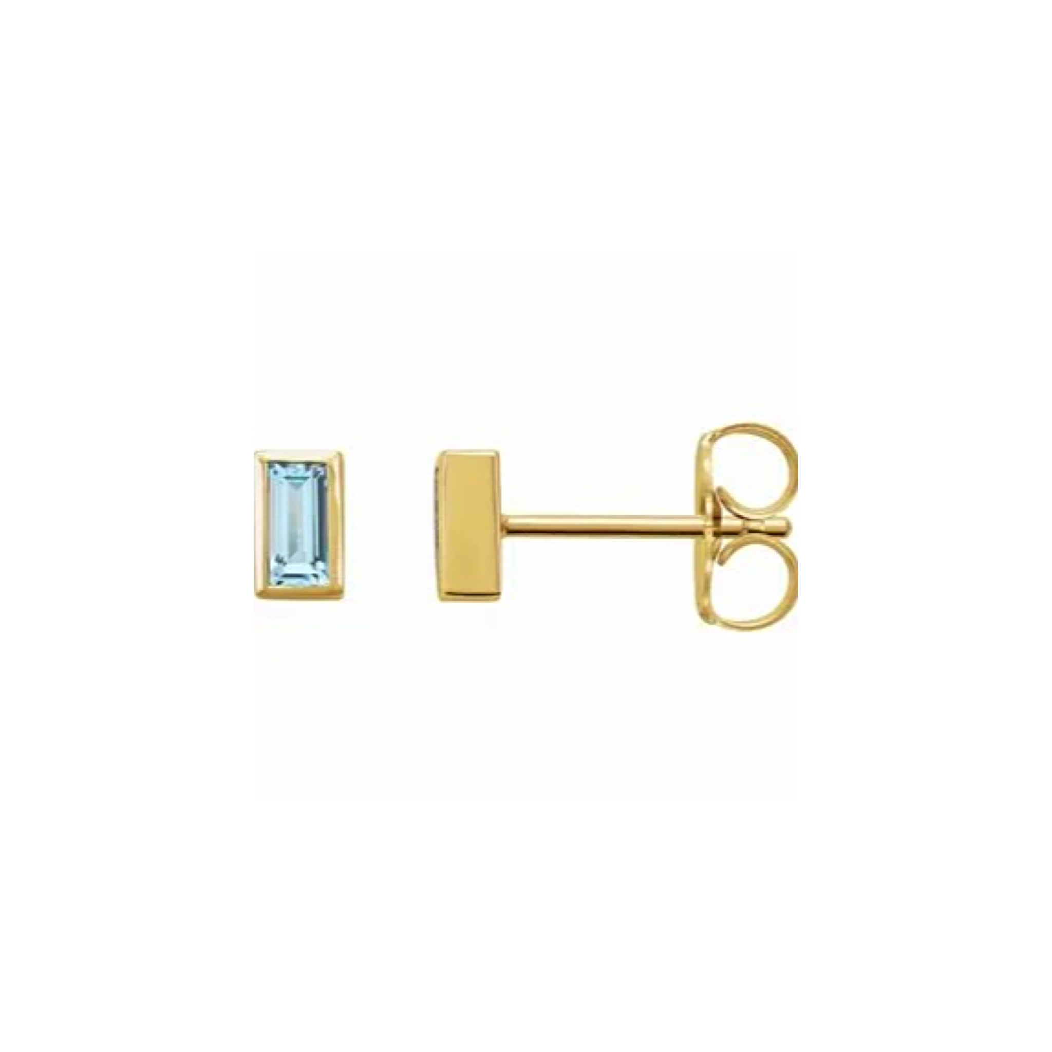 14k Gold Bezel Studs - YAREMA JEWELRY