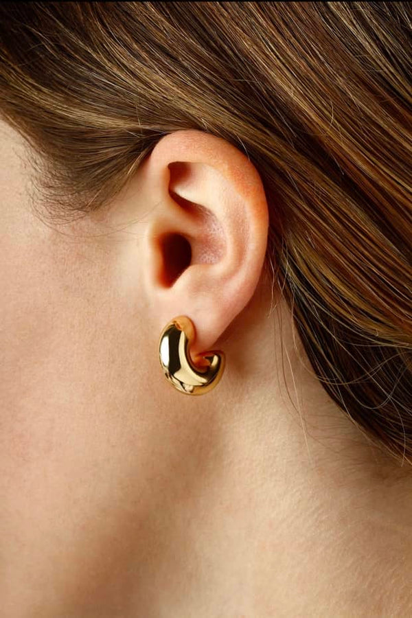 14k Chubby Hoop Earrings - YAREMA JEWELRY