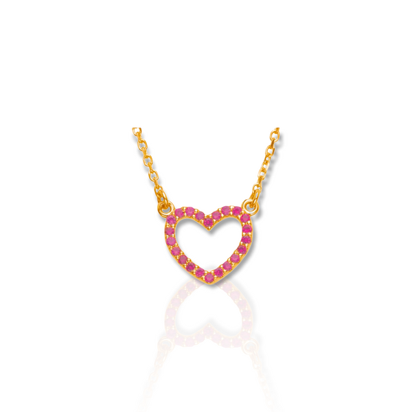 14k gold ruby heart necklace