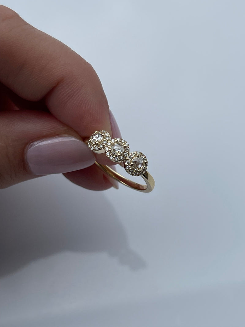 Rose Cut Diamond Ring - YAREMA JEWELRY