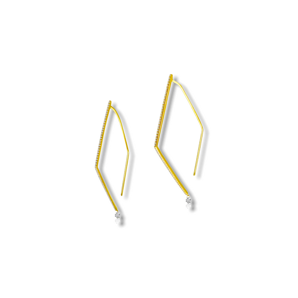 Triangle Dashing Diamond Geometric Earrings - YAREMA JEWELRY