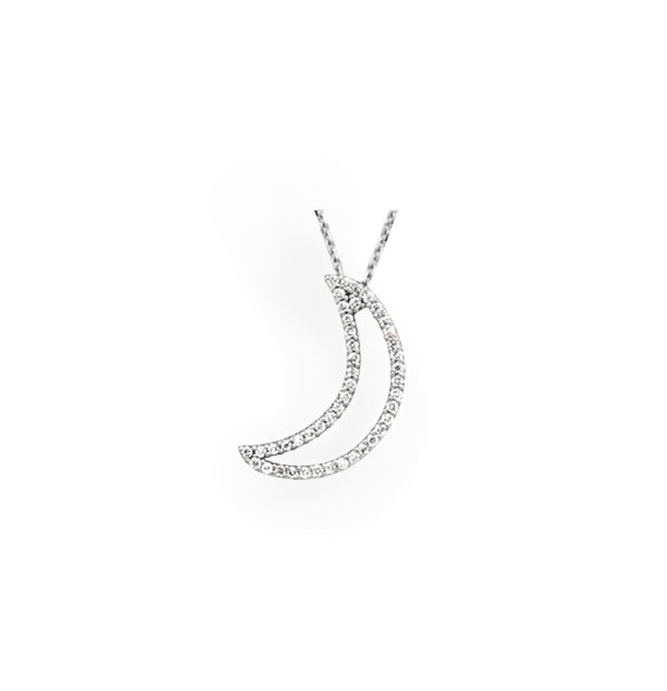 Crescent Diamond Necklace - YAREMA JEWELRY