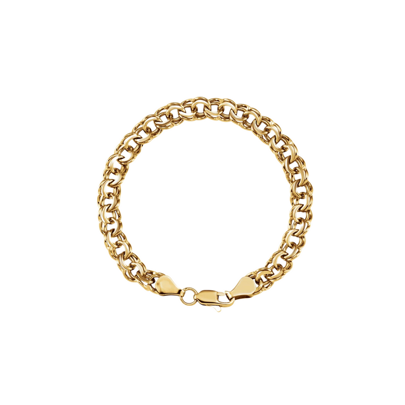 14K Solid Gold “Double-Trouble” Bracelet - YAREMA JEWELRY