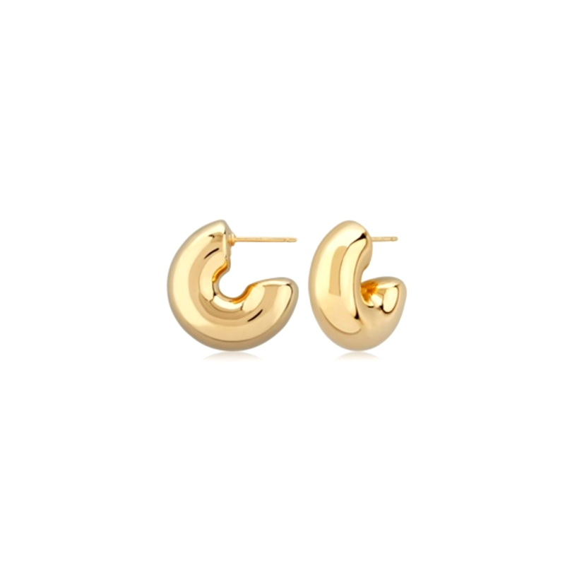 14k Chubby Hoop Earrings - YAREMA JEWELRY