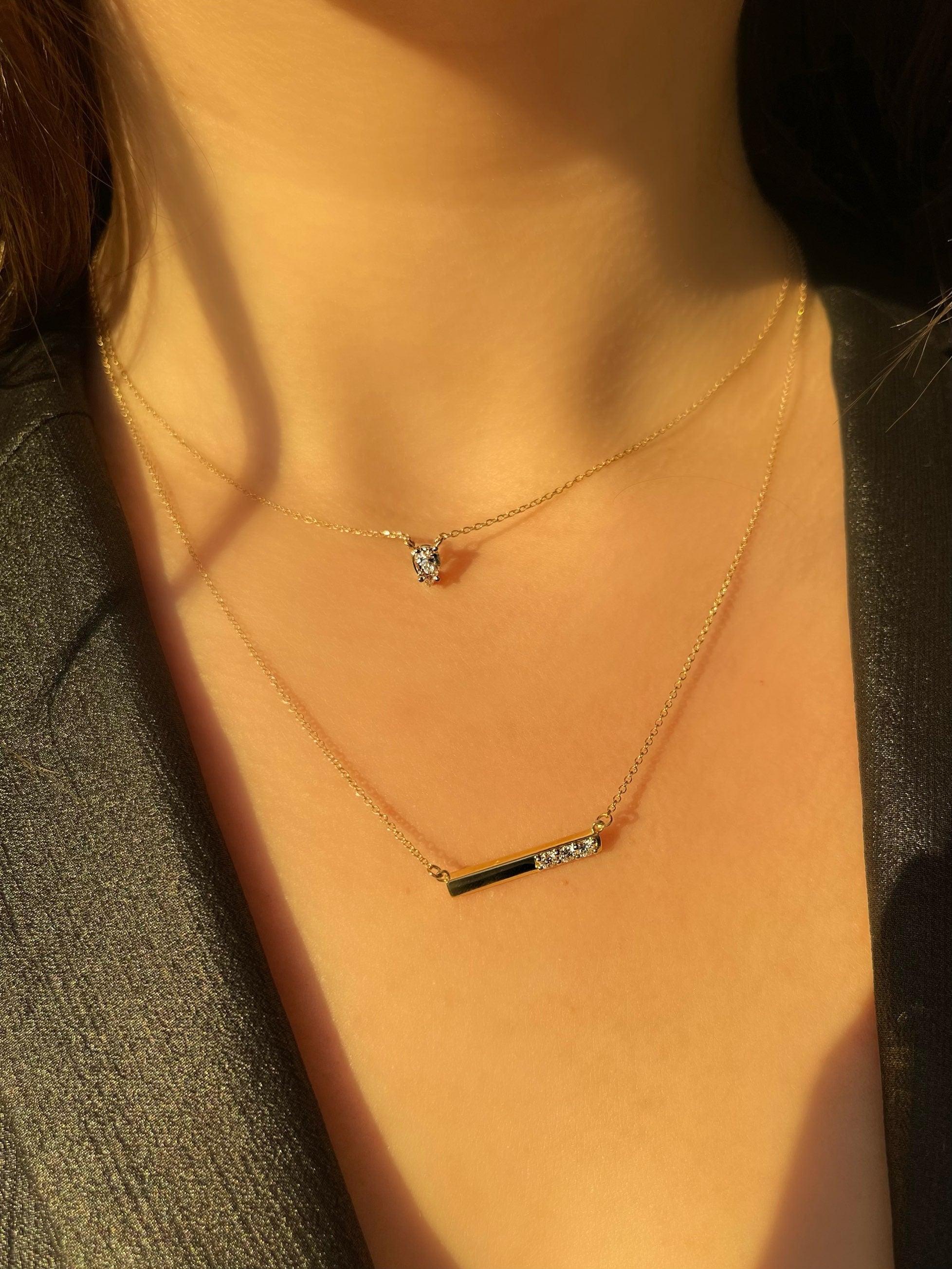 Classic Diamond Bar Necklace