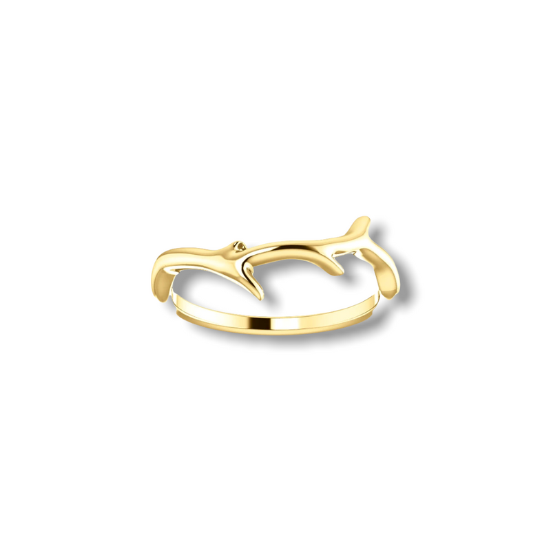 14K Gold Olive Branch Ring - YAREMA JEWELRY