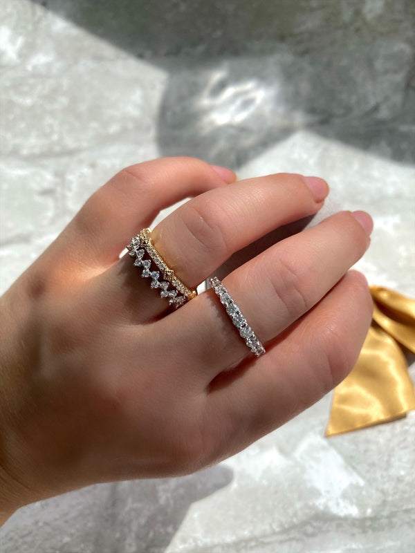 14k Faridah Diamond Stackable Ring - YAREMA JEWELRY